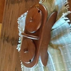 Like New! MCM Margaret Studios Walnut Condiment Server. Made in Norway.